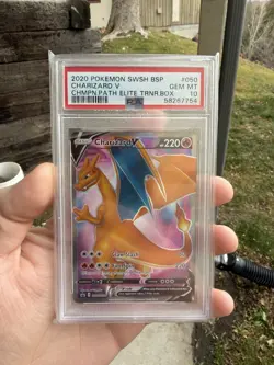 Charizard v SWSH050 Champions Path ETB Promo Card PSA 10 - Image 1