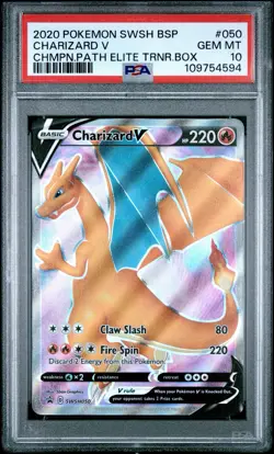 PSA 10 Charizard V SWSH050 Champions Path Etb Promo Pokemon Card Gem Mint - Image 1