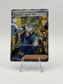 Pokemon TCG Trainer Card Clemont's Quick Wit Rare Holo, 229/191, Surging Sparks - Image 1