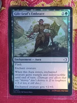 FOIL Gilt-Leaf's Embrace Lorwyn Eclipsed Magic The Gathering MTG Green Aura Card - Image 1