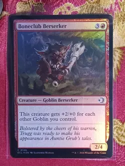 FOIL Boneclub Berserker Lorwyn Eclipsed Magic The Gathering MTG RED Goblin Card - Image 1