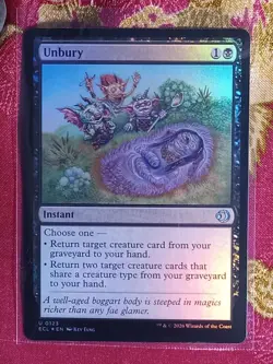FOIL Unbury Lorwyn Eclipsed Magic The Gathering MTG BLACK Instant Spell Card - Image 1
