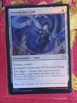 FOIL Evershirke's Gift Lorwyn Eclipsed Magic The Gathering MTG white aura card - Image 1