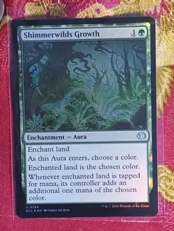 FOIL Shimmerwilds Growth Lorwyn Eclipsed Magic The Gathering MTG card Aura - Image 1