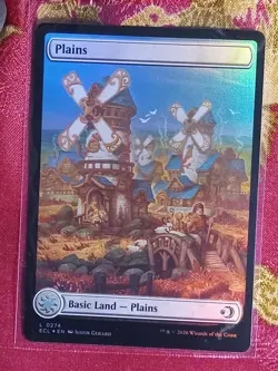 FOIL FULL ART PLAINS LAND mana Card Lorwyn Eclipsed Magic The Gathering MTG - Image 1