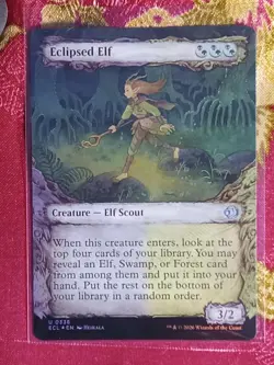 FOIL SHOWCASE Eclipsed Elf Lorwyn Eclipsed Magic The Gathering MTG Scout Card - Image 1