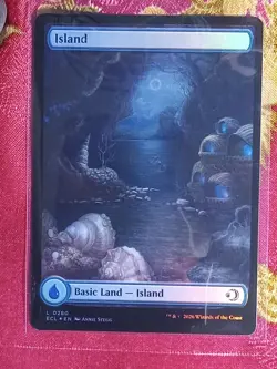 FOIL FULL ART ISLAND LAND blue mana card Lorwyn Eclipsed Magic The Gathering MTG - Image 1