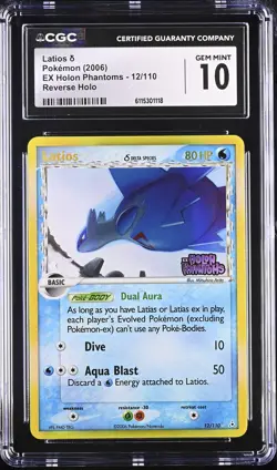 CGC 10 Latios 2006 EX Holon Phantoms 12/110 Reverse Holo Stamped Pokemon Card - Image 1