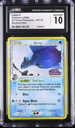 CGC 10 Latios 2006 EX Holon Phantoms 12/110 Reverse Holo Stamped Pokemon Card - Image 1