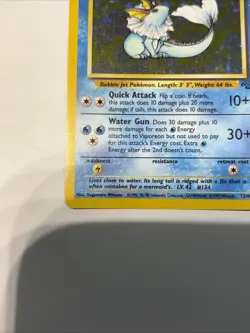 Pokemon TCG Vaporeon Holo Rare Card 12/64 Jungle Set, Vintage 1999 + Base Card - Image 3