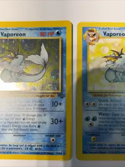 Pokemon TCG Vaporeon Holo Rare Card 12/64 Jungle Set, Vintage 1999 + Base Card - Image 5