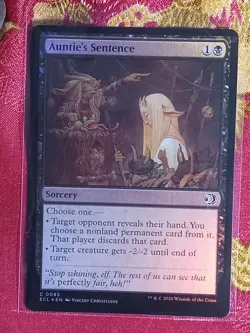 FOIL Auntie's Sentence Lorwyn Eclipsed Magic The Gathering MTG Black Sorcery - Image 1