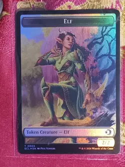 FOIL Elf / Kithkin Double Sided token Lorwyn Eclipsed Magic The Gathering MTG - Image 1