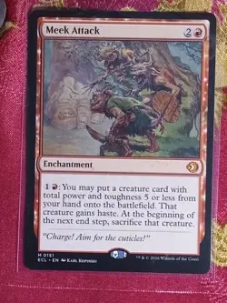 Meek Attack Lorwyn Eclipsed Magic The Gathering MTG CCG Red Enchantment mythic - Image 1