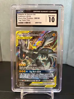 Pikachu & Zekrom GX 2019 Black Star Promo SM168 Pokemon Graded CGC GEM MINT 10 - Image 3