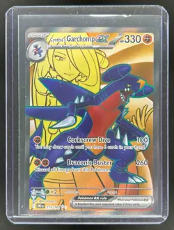 2025 Pokemon Destined Rivals Cynthia's Garchomp ex Full Art #215/182 - Image 1
