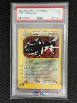 2003 POKEMON SKYRIDGE #31 STEELIX-REVERSE FOIL PSA 7 - Image 1