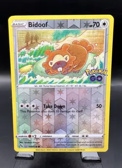 Bidoof (Peelable Ditto) 059/078 Pokemon Go Reverse Holo Near Mint - Image 1
