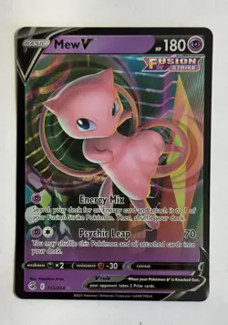 2021 Pokemon TCG Mew V 113/264 Fusion Strike Full Art - Image 2