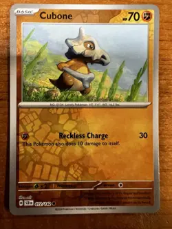 Cubone Reverse Holo Stellar Crown #072/142 Common Pokemon TCG LP - Image 1
