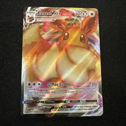 ULTRA RARE Eevee VMAX Pokemon SWSH087 Shining Fates Black Star Promo Holo - Image 1