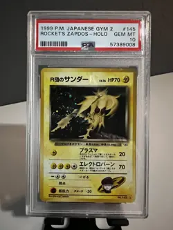 1999 POKEMON JAPANESE CHALLENGE DARKNESS - #145 ROCKET'S ZAPDOS HOLO - PSA 10 - Image 1