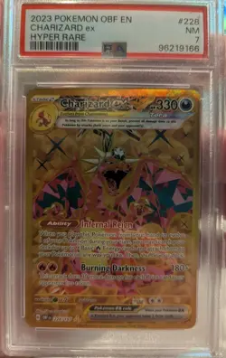 2023 Pokemon OBF EN 228/197 Hyper Rare Charizard ex PSA NM 7 - Image 1