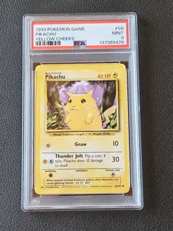 1999 POKEMON GAME #58 PIKACHU YELLOW CHEEKS PSA 9 MINT BASE SET UNLIMITED - Image 1