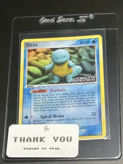 Ditto (Squirtle) 64/113 Reverse Holo EX Delta Species Pokemon Card Vintage 2005 - Image 3