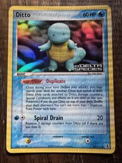 Pokemon TCG Ditto (Squirtle) 64/113 Delta Species Reverse Holo Rare 2005 LP - Image 1