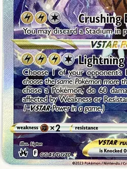 Zeraora Vstar NM GG43/GG70 Crown Zenith Galarian Gallery Pokemon TCG Holo - Image 5