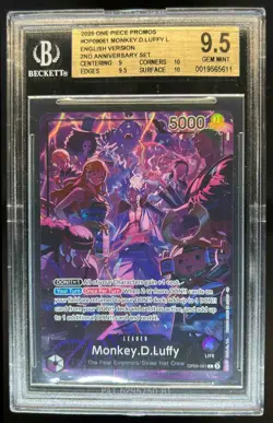 2025 One Piece Promos Monkey.D.Luffy Leader 2nd Anniversary #OP09061 BGS 9.5 - Image 1