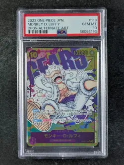 2023 One Piece MONKEY D. LUFFY #OP05-119 Borderless Alt Art SEC PSA 10 (B) - Image 1