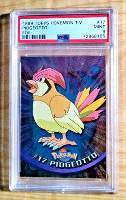 1999 Topps Pokemon TV Series PIDGEOTTO #17 Embossed Foil PSA 9 Mint - Image 1