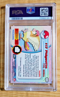 1999 Topps Pokemon TV Series PIDGEOTTO #17 Embossed Foil PSA 9 Mint - Image 2