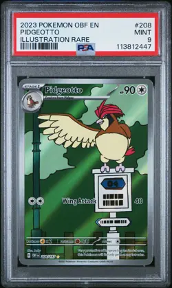 POKEMON OBSIDIAN FLAMES PIDGEOTTO #208 ILLUSTRATION RARE PSA 9 MINT #113812447 - Image 1