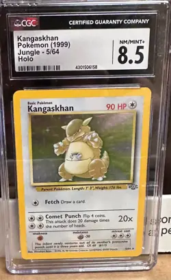 Pokemon 1999 Jungle Kangaskhan Card 5/64 Holo CGC 8.5 - Image 1