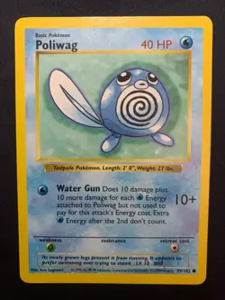 POLIWAG (SHADOWLESS) - 059/102 - BASE SET - POKEMON CARD - LP - Image 1