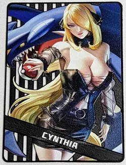 Cynthia Black Metal Card Goddess Story Garchomp Pokemon Doujin Anime CCG Waifu - Image 2