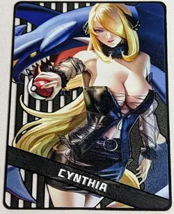 Cynthia Black Metal Card Goddess Story Garchomp Pokemon Doujin Anime CCG Waifu - Image 4