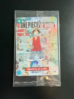 One Piece P-055 Monkey D. Luffy U.S. Voyage College Basketball Promo Card-SEALED - Image 1