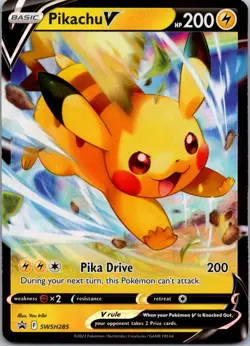 Pikachu V Promo SWSH: Sword & Shield Promo Cards SWSH285 NM - Image 1