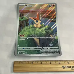 Pokemon Victini Jumbo Black Star Promo Card TCG Scarlet & Violet SVP 208 - Image 4