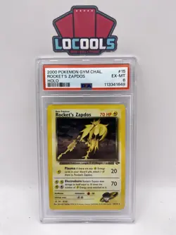 2000 POKEMON GYM CHALLENGE HOLO #15 ROCKET'S ZAPDOS PSA 6 - Image 1