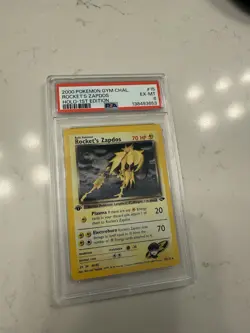 2000 POKEMON GYM CHALLENGE 15 ROCKET'S ZAPDOS HOLO-1ST EDITION PSA 6 - Image 1