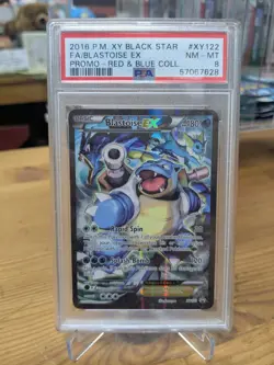 Pokemon TCG Blastoise EX XY Black Star Promo XY122 Red & Blue Collection PSA 8 - Image 1