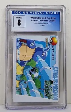 Squirtle Squad & Wartortle 1998 Pokemon Japanese Bandai Carddass Graded CGC 8 - Image 1