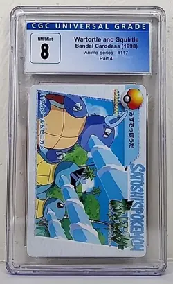 Squirtle Squad & Wartortle 1998 Pokemon Japanese Bandai Carddass Graded CGC 8 - Image 2