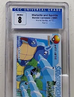 Squirtle Squad & Wartortle 1998 Pokemon Japanese Bandai Carddass Graded CGC 8 - Image 3