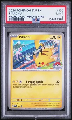 Pikachu Pokemon Svp En-Sv Black Star Promo 190 NM PSA 9 - Image 1